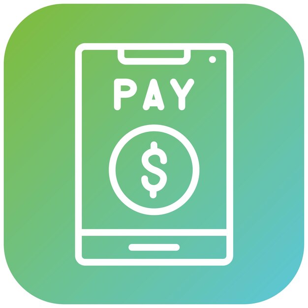 Diseño vectorial Estilo del icono de pago móvil