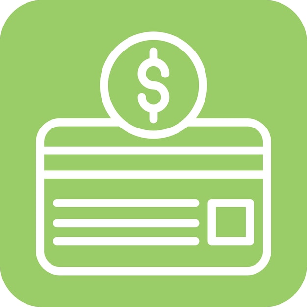 Diseño vectorial del estilo del icono de pago con tarjeta de crédito