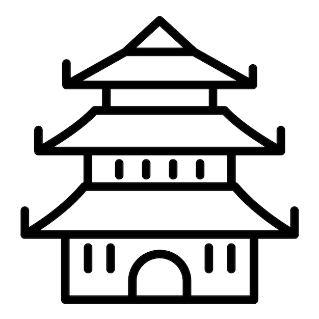 Diseño vectorial del estilo del icono de la pagoda