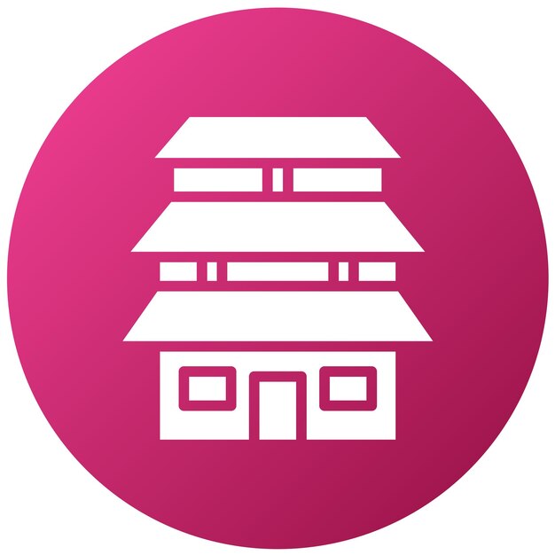 Diseño vectorial del estilo del icono de la pagoda