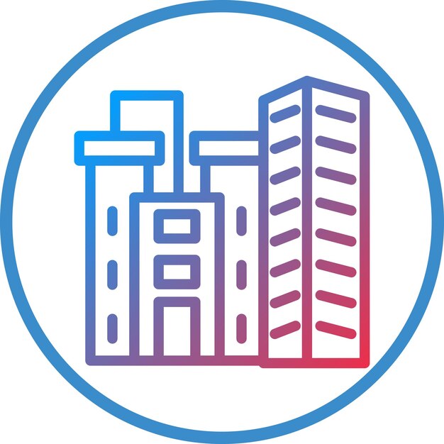 Diseño vectorial del estilo del icono del paisaje urbano