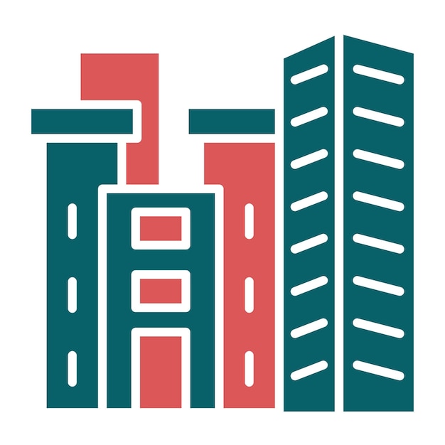 Diseño vectorial del estilo del icono del paisaje urbano