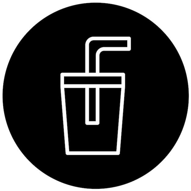 Diseño vectorial Estilo de icono de paja de plástico