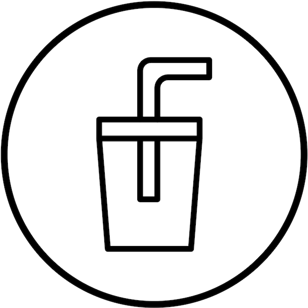 Diseño vectorial Estilo de icono de paja de plástico