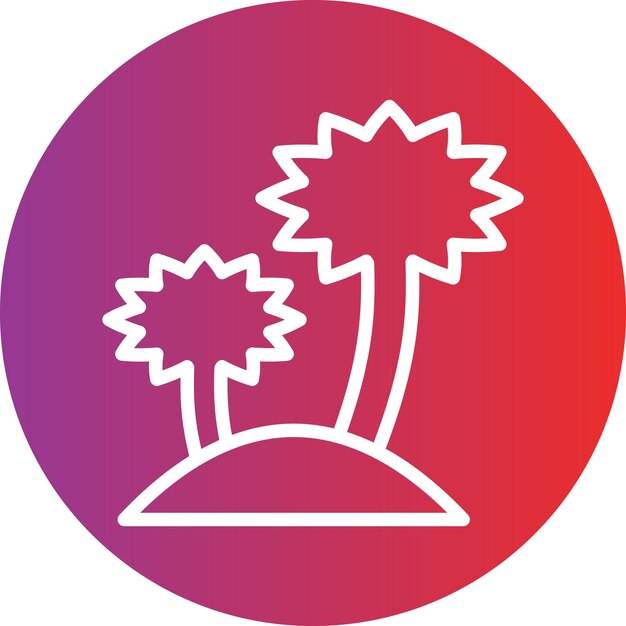 Diseño vectorial Estilo de icono de Palm Island