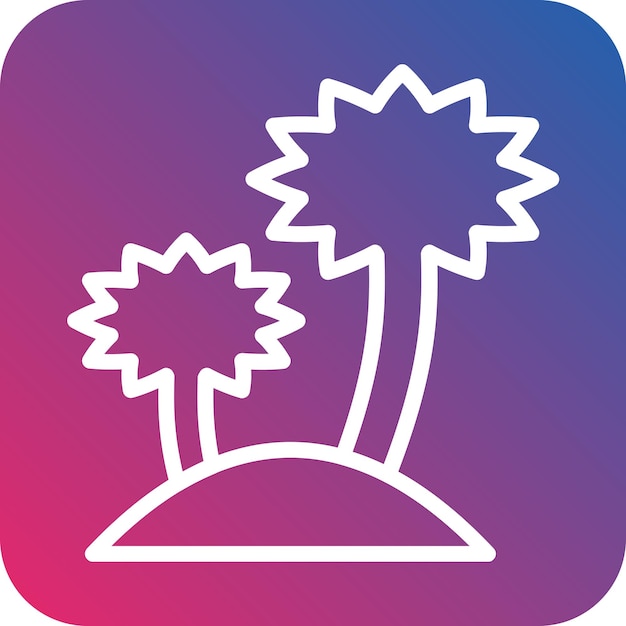 Diseño vectorial Estilo de icono de Palm Island