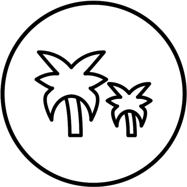 Diseño vectorial Estilo de icono de Palm Island
