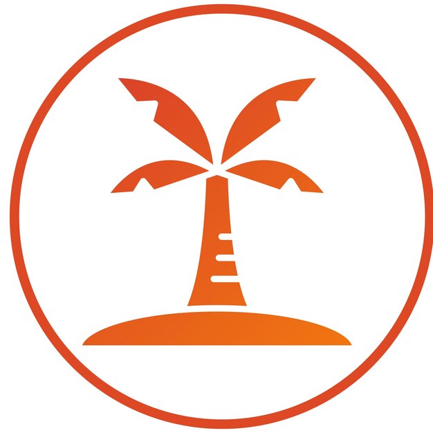 Diseño vectorial Estilo de icono de Palm Island