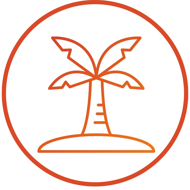 Diseño vectorial Estilo de icono de Palm Island
