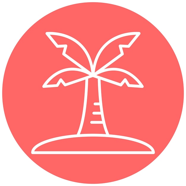 Diseño vectorial Estilo de icono de Palm Island