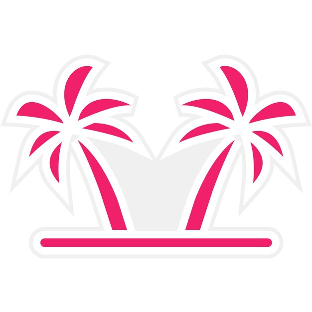Diseño vectorial del estilo del icono de la palmera