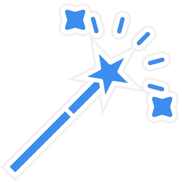 Diseño vectorial Estilo del icono del palo mágico