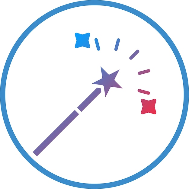 Diseño vectorial Estilo del icono del palo mágico
