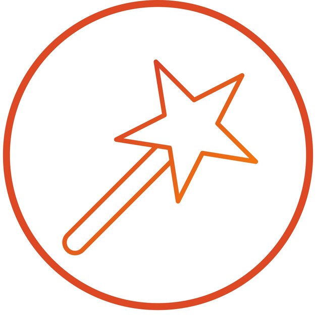 Diseño vectorial Estilo del icono del palo mágico
