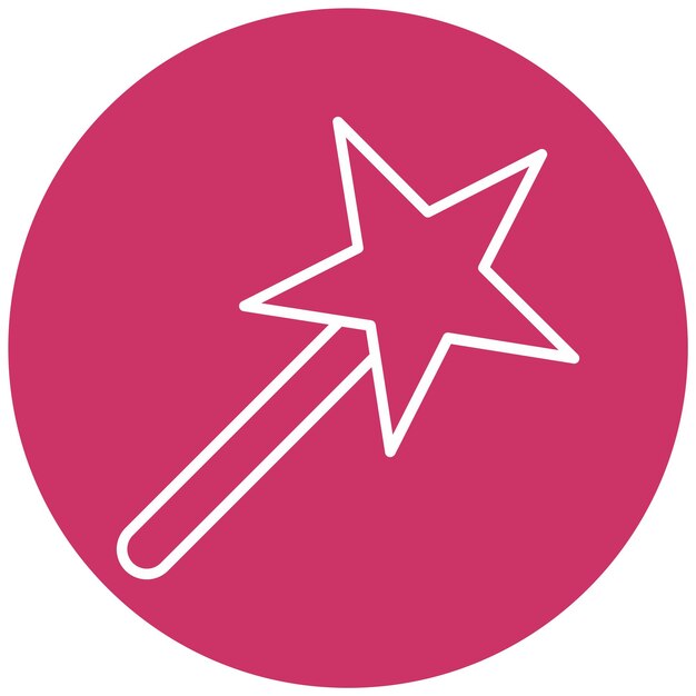 Diseño vectorial Estilo del icono del palo mágico
