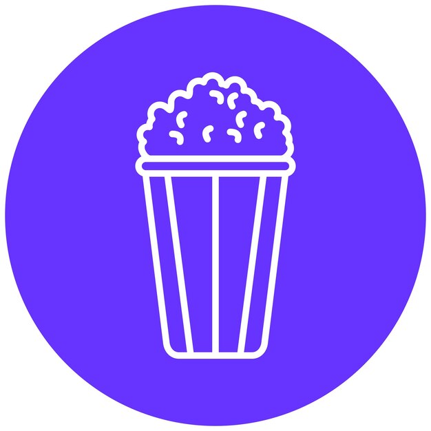 Diseño vectorial de estilo de icono de palomitas de maíz