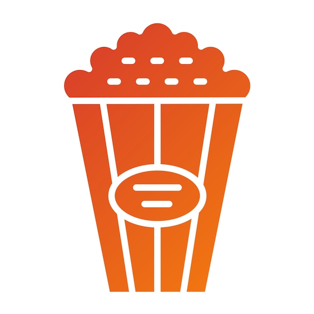 Diseño vectorial de estilo de icono de palomitas de maíz