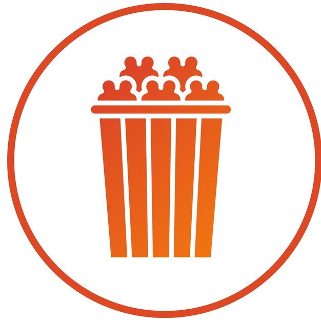 Diseño vectorial de estilo de icono de palomitas de maíz
