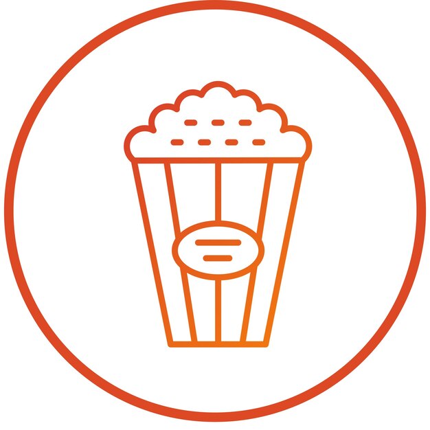 Diseño vectorial de estilo de icono de palomitas de maíz