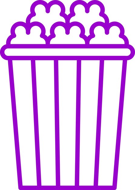 Diseño vectorial de estilo de icono de palomitas de maíz