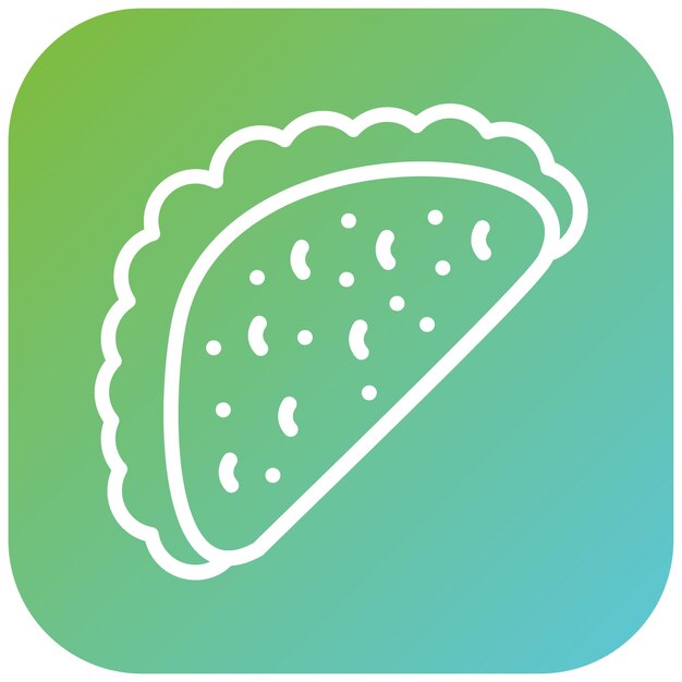 Diseño vectorial del estilo del icono del pan Pita