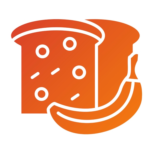 Diseño vectorial Estilo del icono del pan de plátano