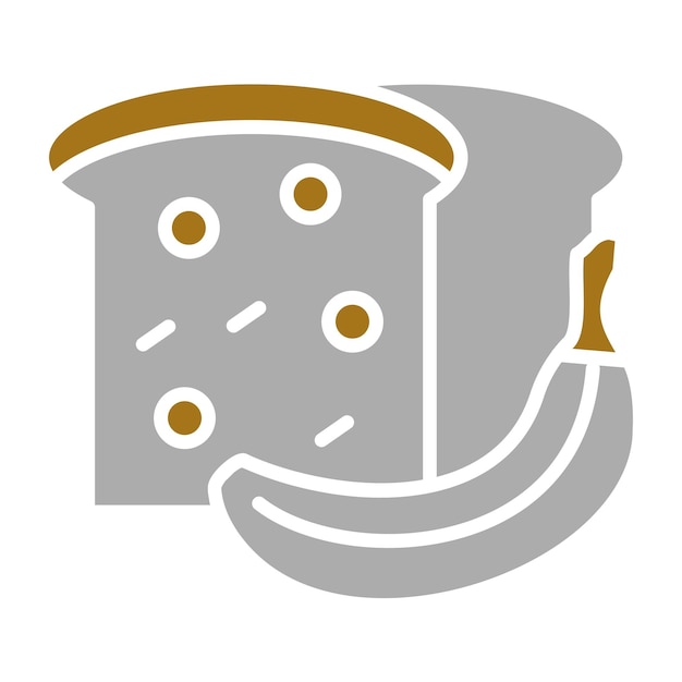 Diseño vectorial Estilo del icono del pan de plátano