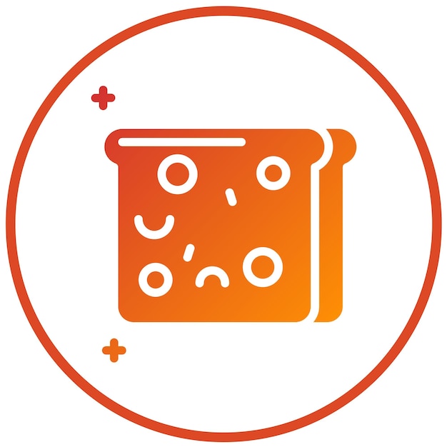 Diseño vectorial del estilo del icono del pan de trigo entero