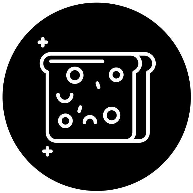 Diseño vectorial del estilo del icono del pan de trigo entero