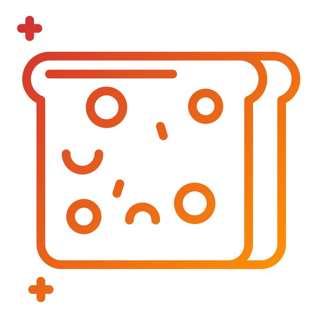 Diseño vectorial del estilo del icono del pan de trigo entero