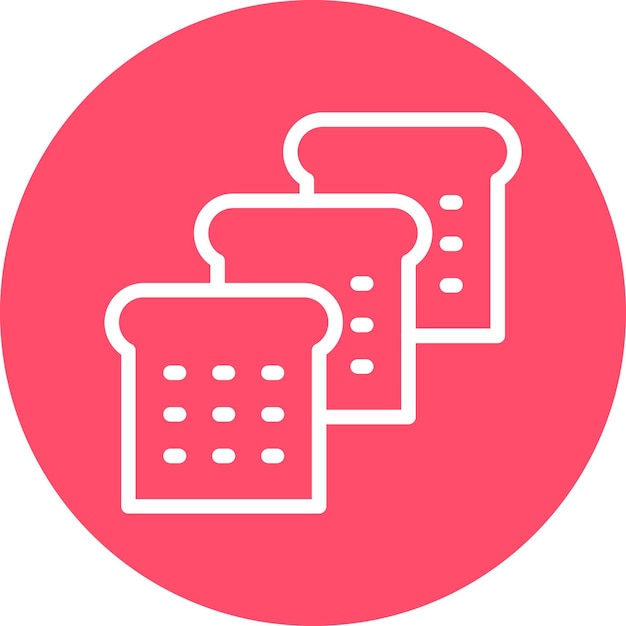 Diseño vectorial del estilo del icono del pan