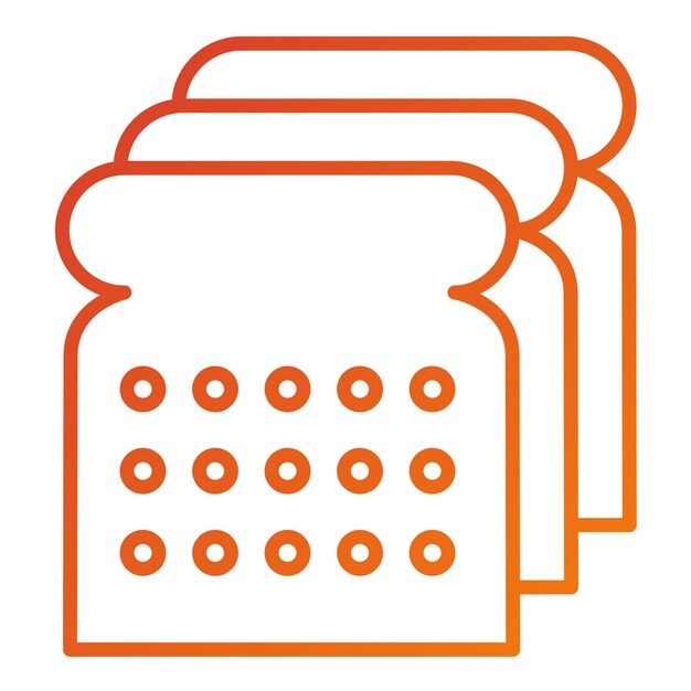 Diseño vectorial del estilo del icono del pan