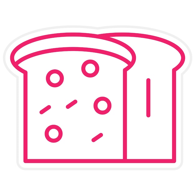 Diseño vectorial del estilo del icono del pan