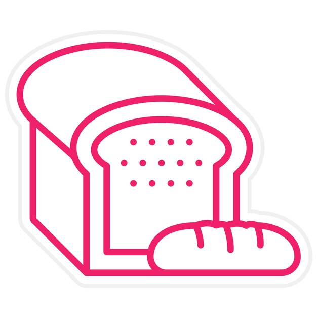 Diseño vectorial del estilo del icono del pan