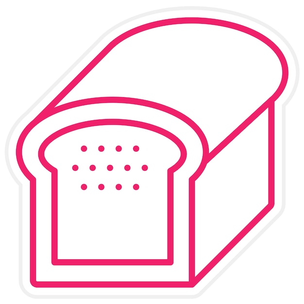 Diseño vectorial del estilo del icono del pan