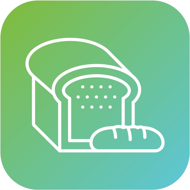 Diseño vectorial del estilo del icono del pan