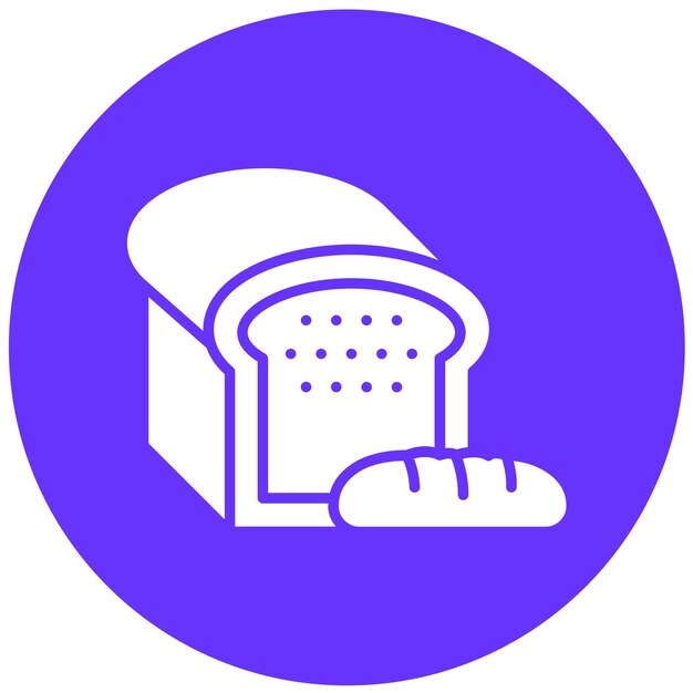Diseño vectorial del estilo del icono del pan