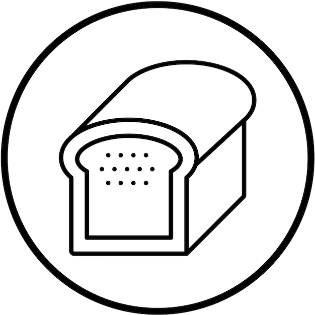 Diseño vectorial del estilo del icono del pan