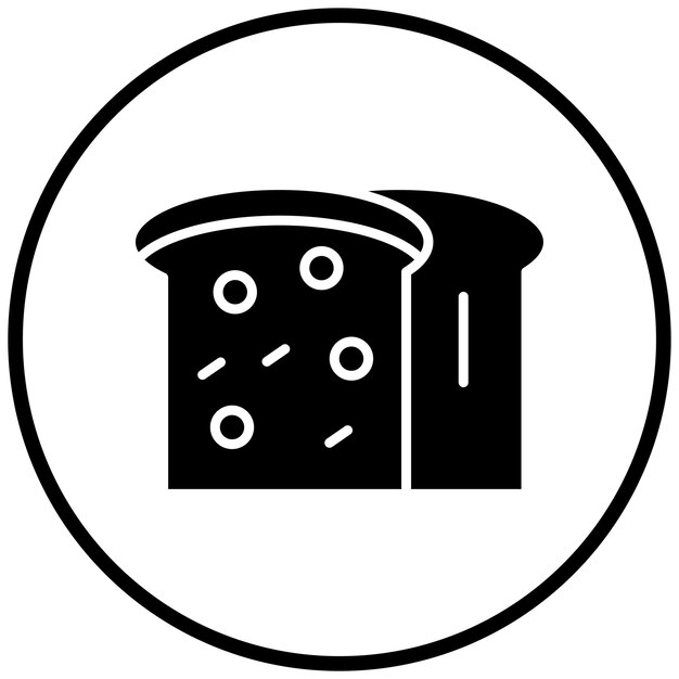 Diseño vectorial del estilo del icono del pan