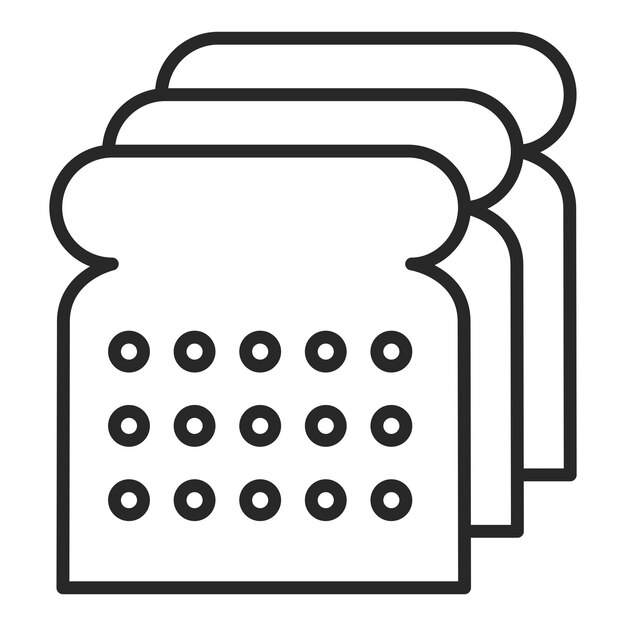 Diseño vectorial del estilo del icono del pan