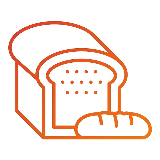 Diseño vectorial del estilo del icono del pan