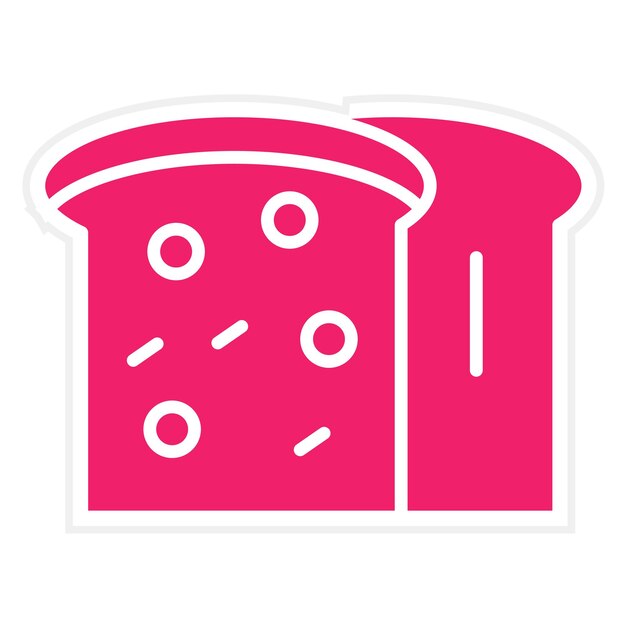 Diseño vectorial del estilo del icono del pan