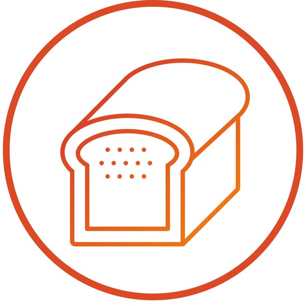 Diseño vectorial del estilo del icono del pan