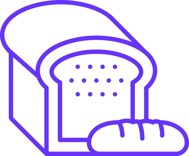 Diseño vectorial del estilo del icono del pan