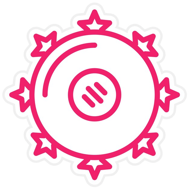 Diseño vectorial Estilo del icono de la pandereta