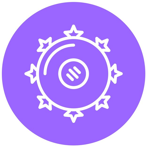 Diseño vectorial Estilo del icono de la pandereta