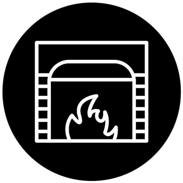 Diseño vectorial Estilo del icono de la pantalla de la chimenea