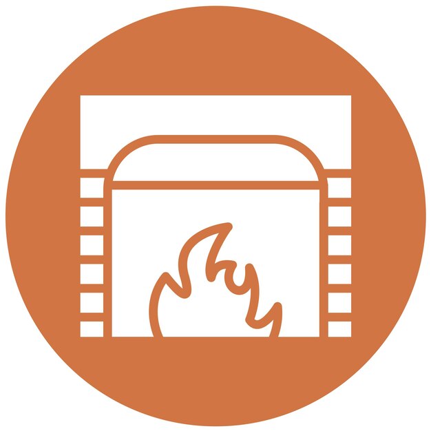Diseño vectorial Estilo del icono de la pantalla de la chimenea