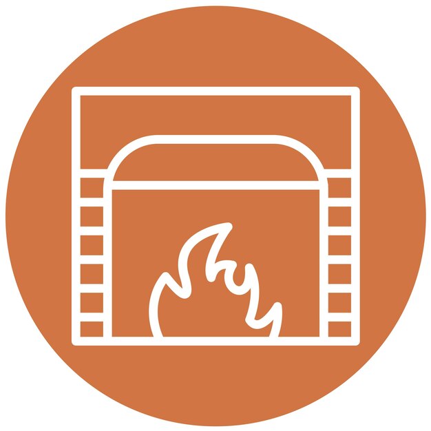 Diseño vectorial Estilo del icono de la pantalla de la chimenea