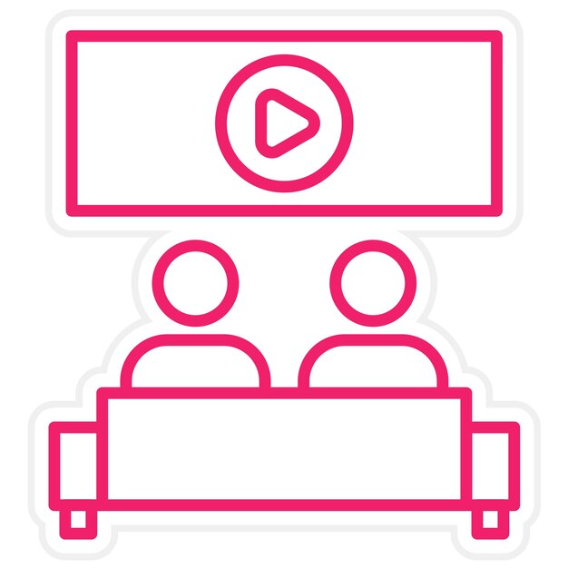 Diseño vectorial del estilo del icono de la pantalla de cine